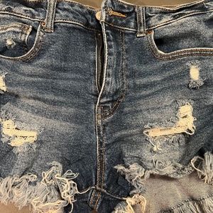 Wax Jean - distressed blue jean shorts
